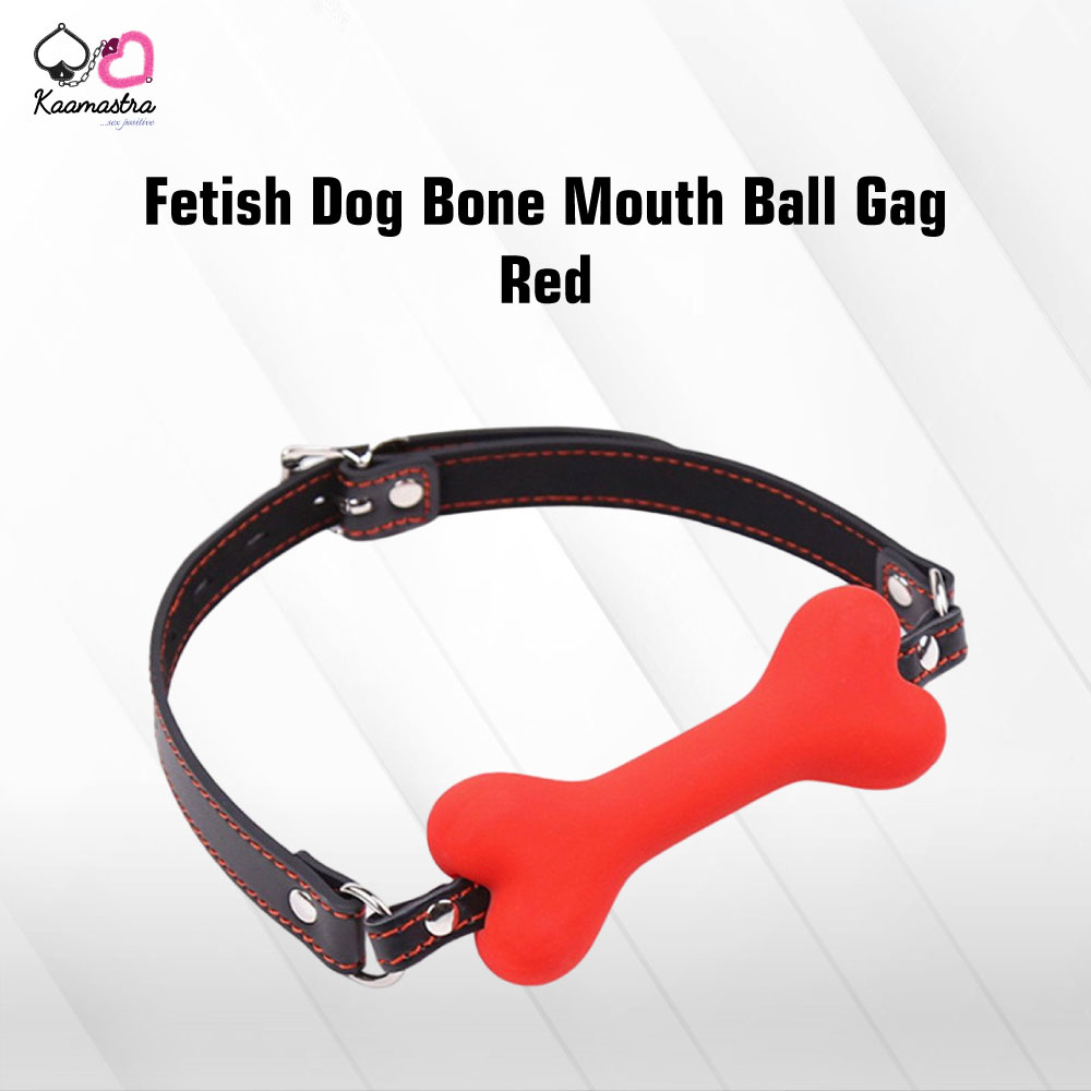 Kaamastra Fetish Dog bone Mouth Ball Gag- Red