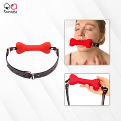 Kaamastra Fetish Dog bone Mouth Ball Gag- Red