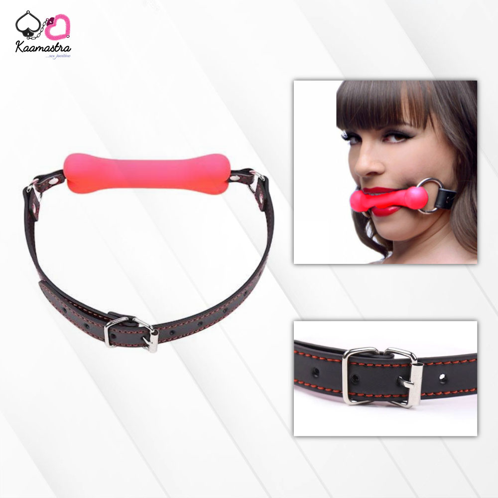 Kaamastra Pink Dog Bone Mouth Gag