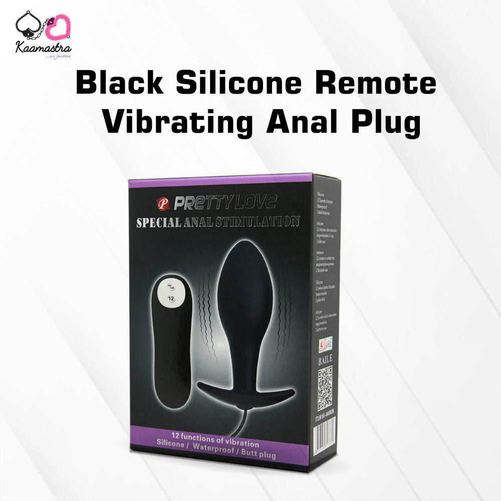 Kaamastra Black Silicone Remote Vibrating Anal Butt Plug
