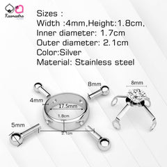 Kaamastra Silver Ring Clip Nipple Peircing with Center Diamond