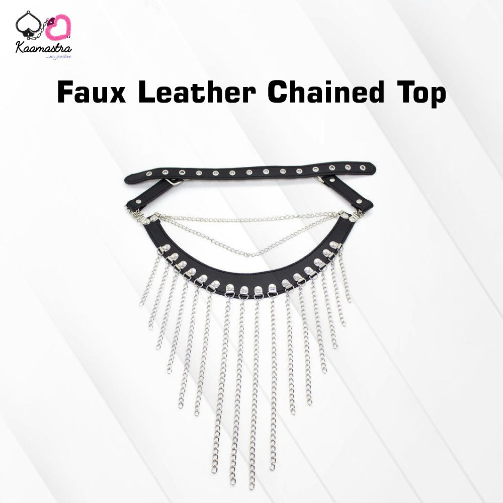 Kaamastra Faux Leather Chained Top