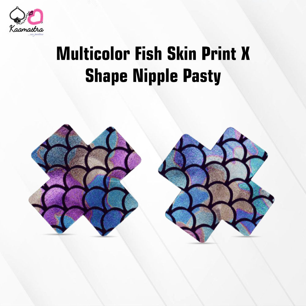 Kaamastra Multicolor Fish Skin Print X-Shape Nipple Pasty