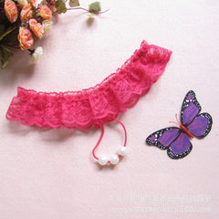 Kaamastra Lace & Pearl Crotchless Red G-String