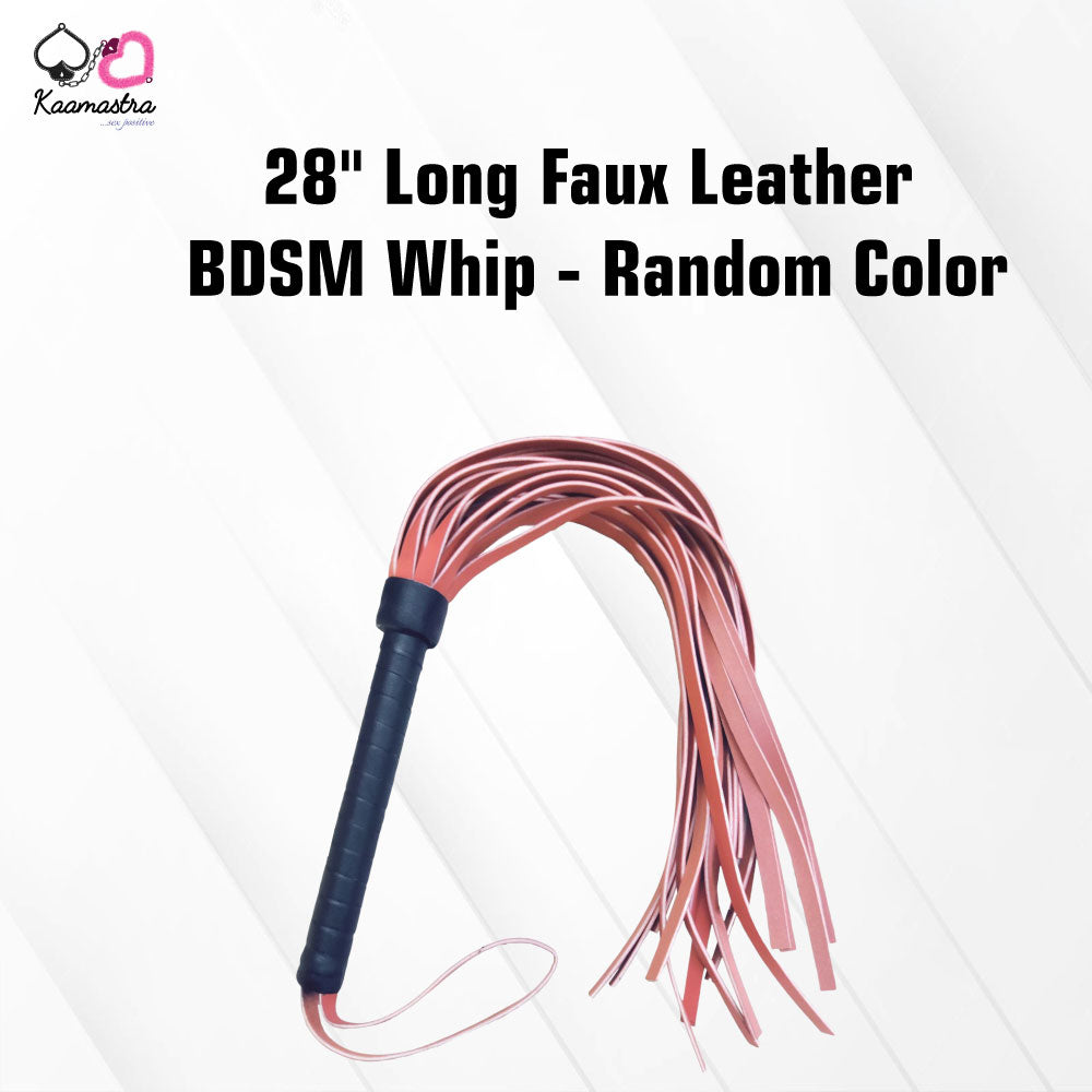 Kaamastra 28" Long Faux Leather BDSM Whip - Random Color