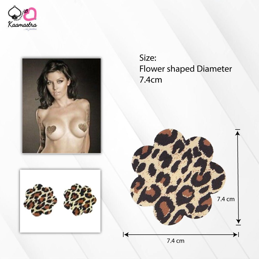 Kaamastra Leopard Print Flower shape Nipple Pasty