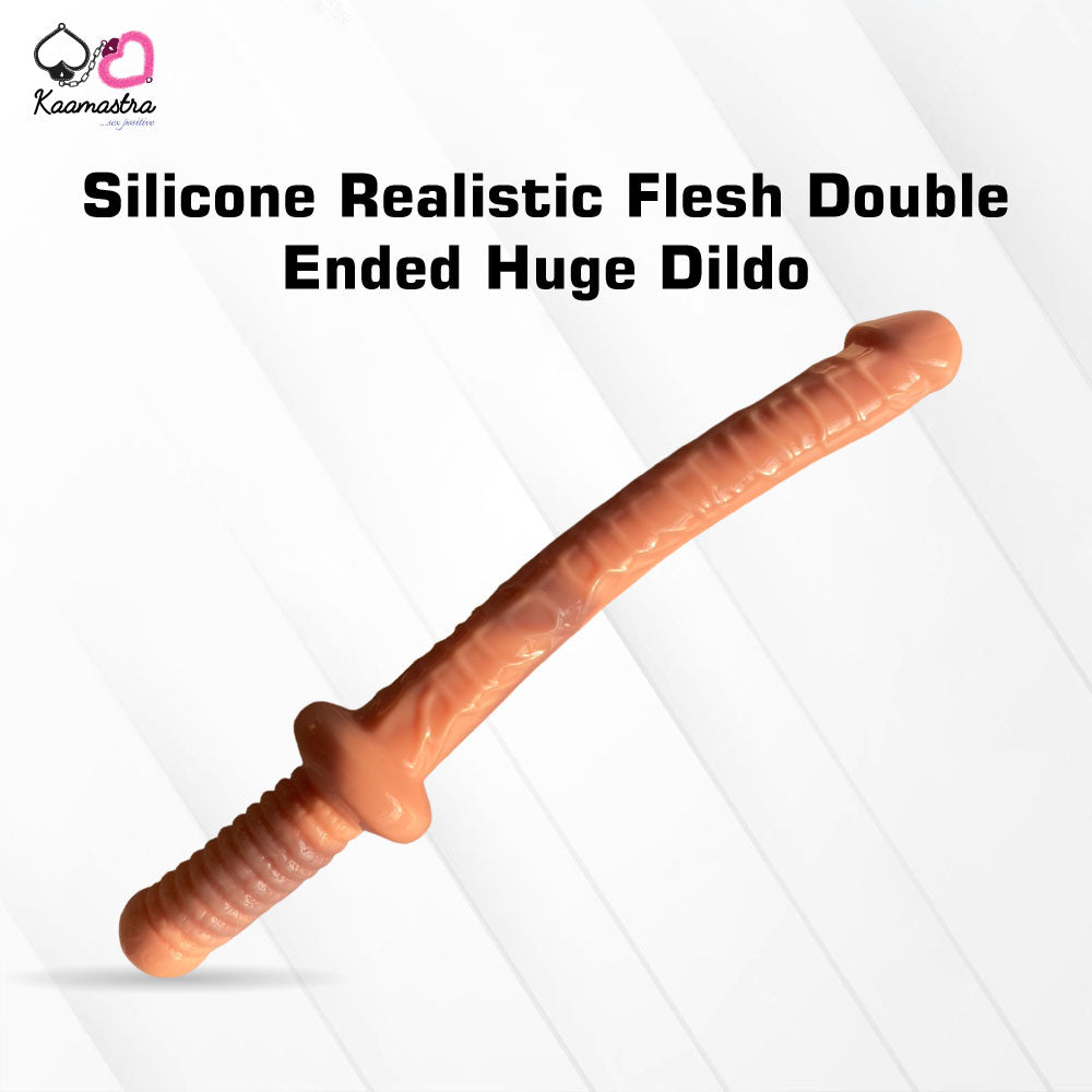 Kaamastra Silicone Realistic Flesh Double Ended Huge Dildo