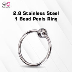 Kaamastra 2.8 Stainless Steel 1 Bead Penis Ring