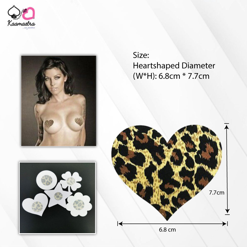 Kaamastra Leopard Print Heart shape Nipple Pasty