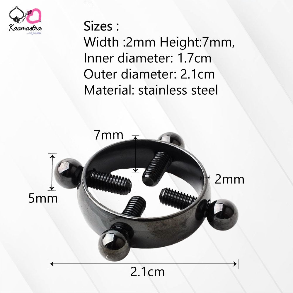 Kaamastra Ring Clip Nipple Peircing Black