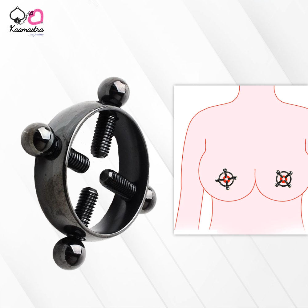 Kaamastra Ring Clip Nipple Peircing Black