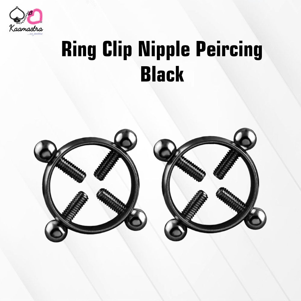 Kaamastra Ring Clip Nipple Peircing Black