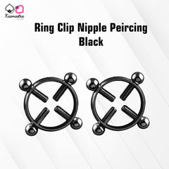 Kaamastra Ring Clip Nipple Peircing Black