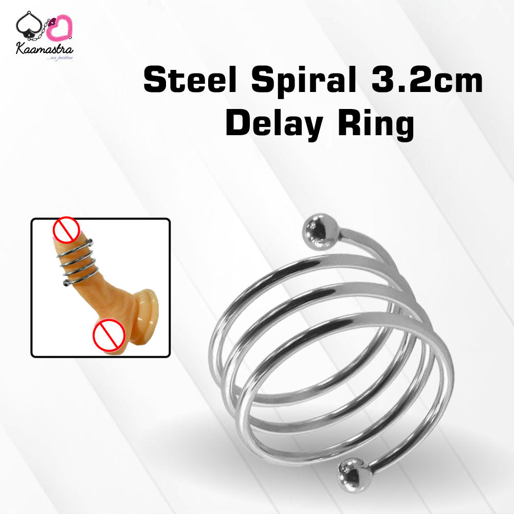 Kaamastra 3.2cm Stainless Steel Spiral Delay Ring