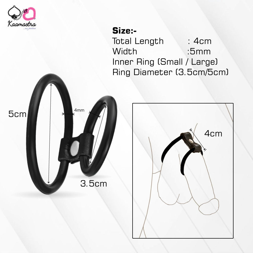 Kaamastra 2 Ring Gates of Hell Chastity Rubber Device (Men)