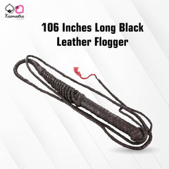 Kaamastra 106 Inches Long Black Leather Flogger