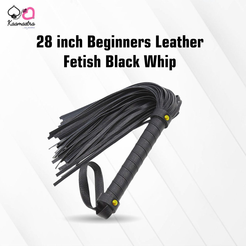 Kaamastra 28 inch Beginners Leather Fetish Black Whip