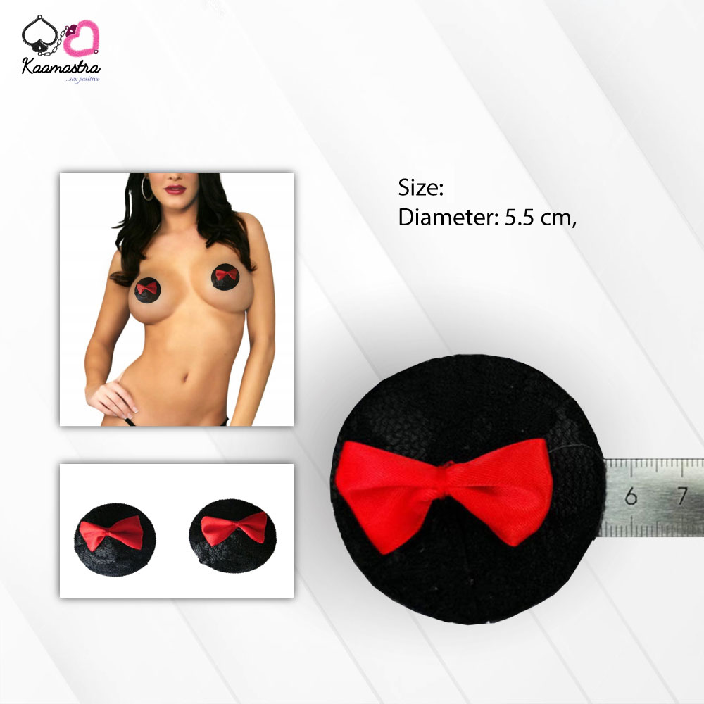 Kaamastra black lace and red bow-tie Sexy pasties