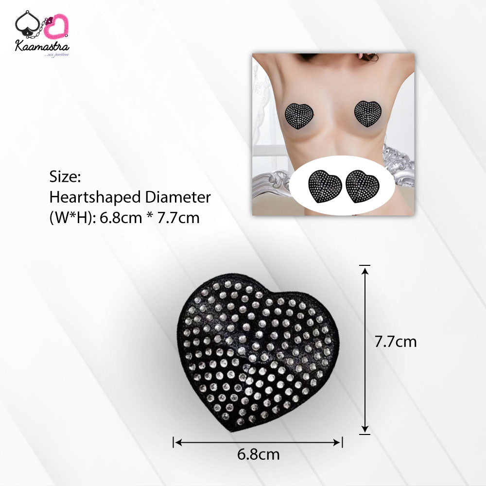 Kaamastra Sexy Black Heart Shape Nipple Pasties