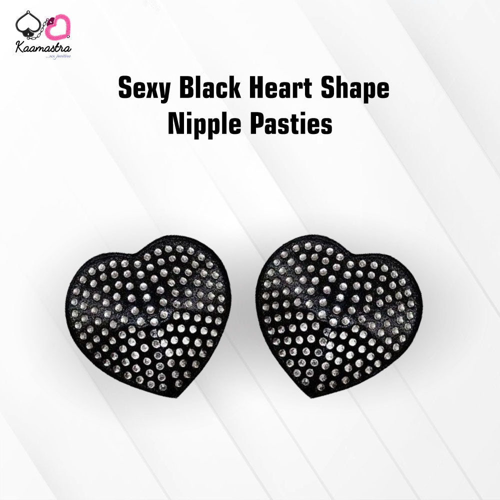 Kaamastra Sexy Black Heart Shape Nipple Pasties