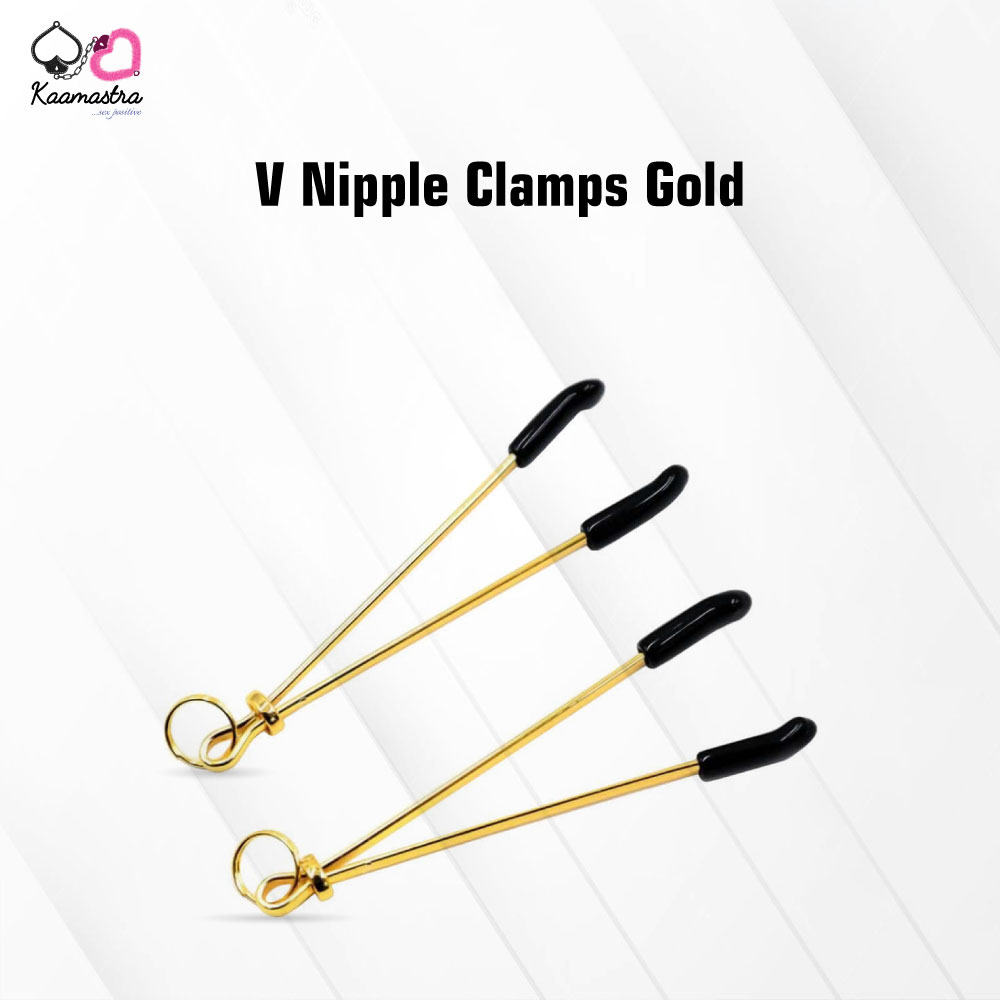Kaamastra V Nipple Clamps - Gold