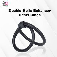 Kaamastra Black Silicone Double Helix Enhancer Detachable Penis Ring