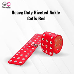 Kaamastra Heavy Duty Riveted Ankle Cuffs Red