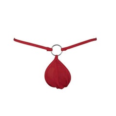 Kaamastra Men Thin Steel Ring With The Temptation Thong Red