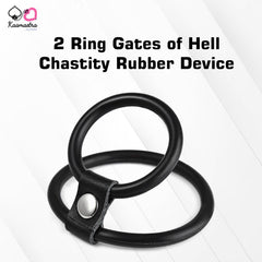 Kaamastra 2 Ring Gates of Hell Chastity Rubber Device (Men)