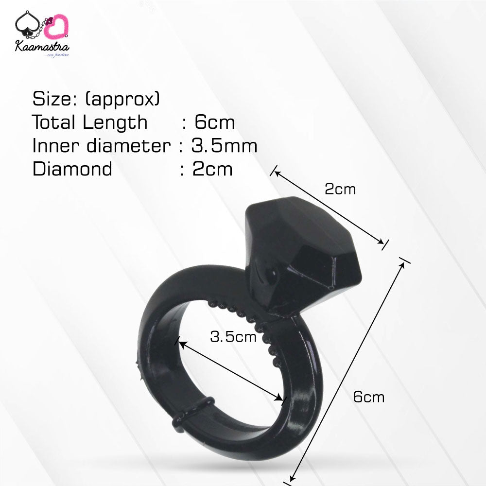 Kaamastra Black Silicone Diamond Penis Ring