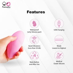 Kaamastra Pink Silicone Waterproof Rechargeable Panty Vibrator