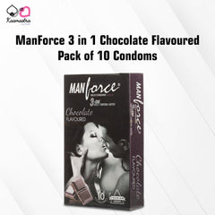 ManForce 3 in 1 Chocolate Flavoured Pack of 10 Condoms