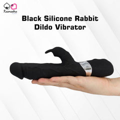 Kaamastra Black Silicone Rabbit Dildo Vibrator