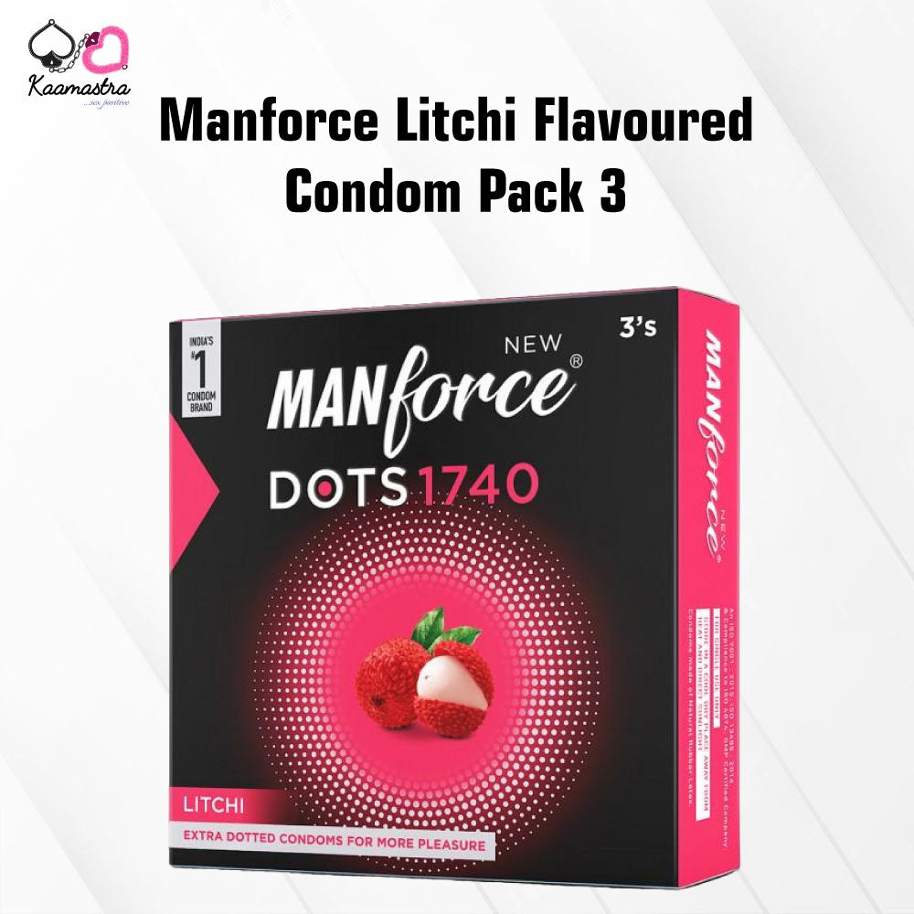 Manforce Litchi Flavoured Condom Pack 3