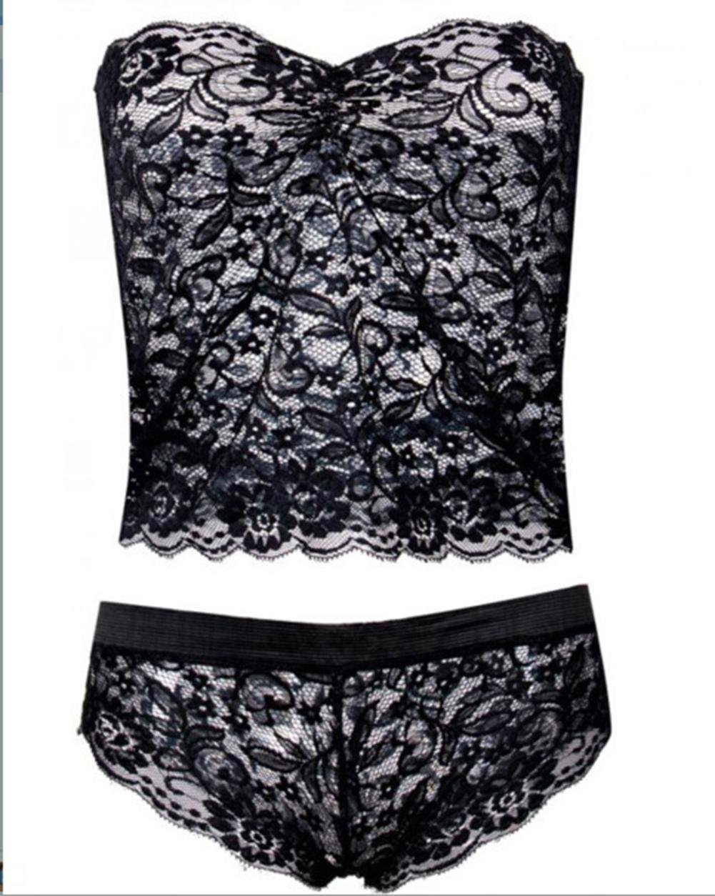 Kaamastra Women Sexy Corset Lace Set Black