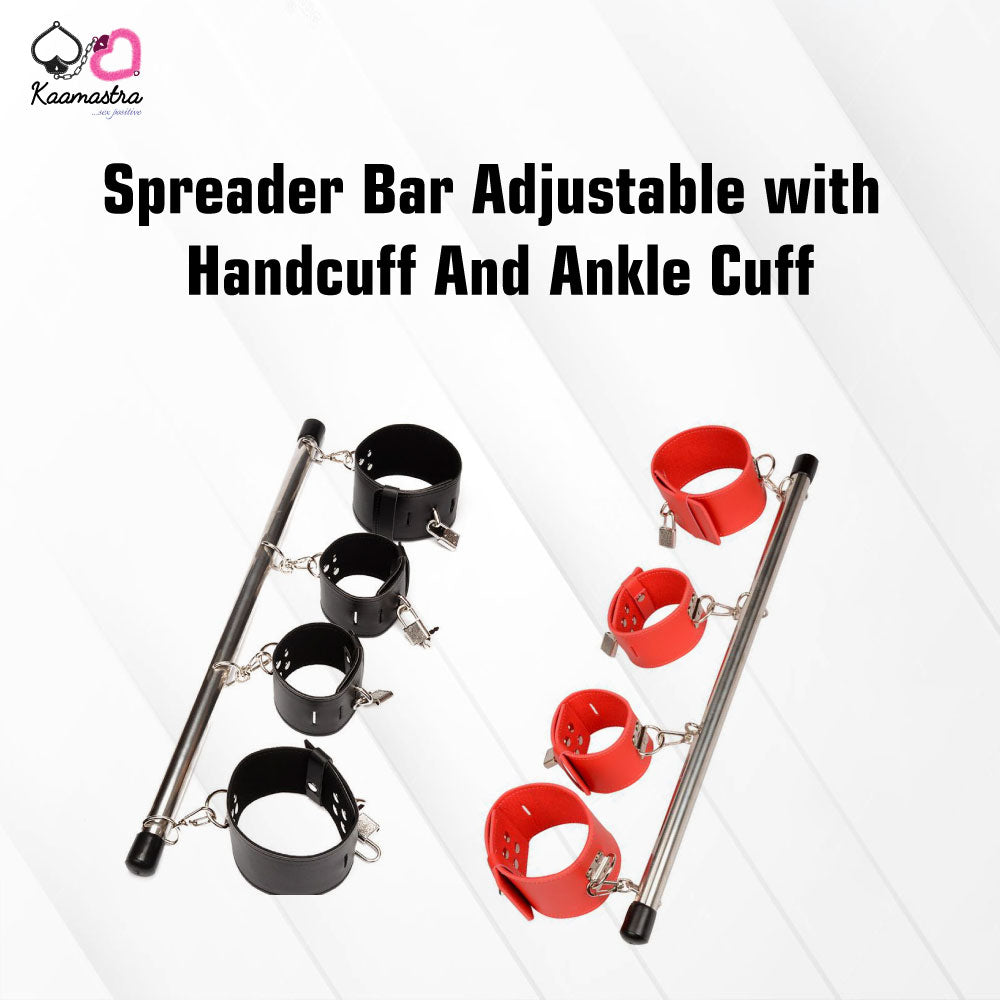 Kaamastra Stainless Steel Spreader Bar with 4 Cuffs