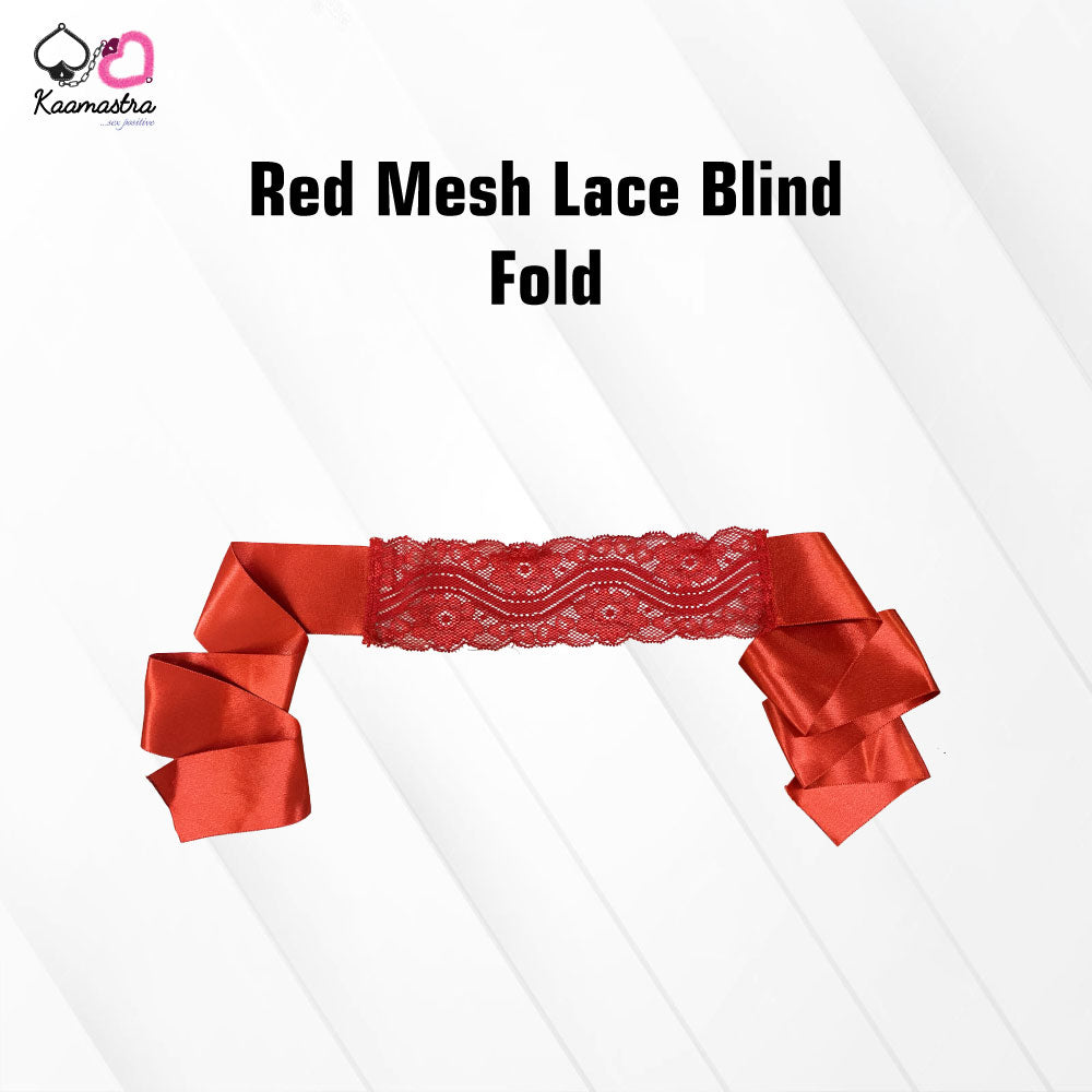 Kaamastra Red Floral Mesh & Satin Blind Fold