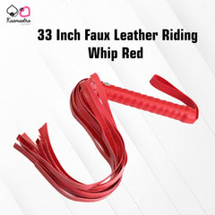 Kaamastra Red 33-Inch Riding Whip - Vibrant Faux Leather BDSM Toy