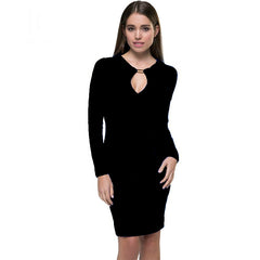 Front Keyhole Midi Pencil Dress