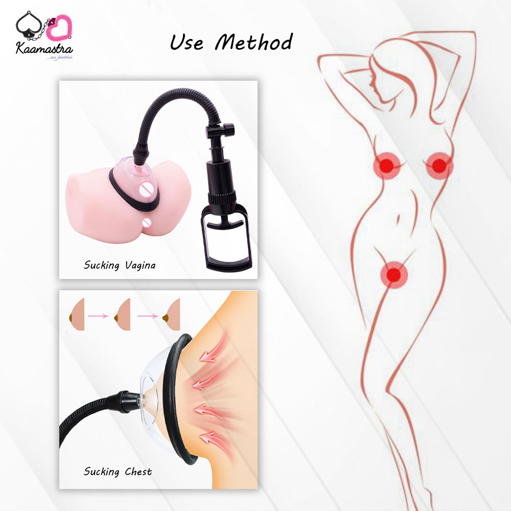 Dual-use suction pump for vaginal and chest stimulation