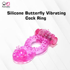 Kaamastra Butterfly Vibrating Cock Ring - Dual-stimulation silicone pleasure ring