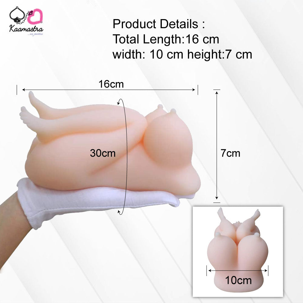 Male masturbator dimensions - 16cm length, 10cm width, realistic design