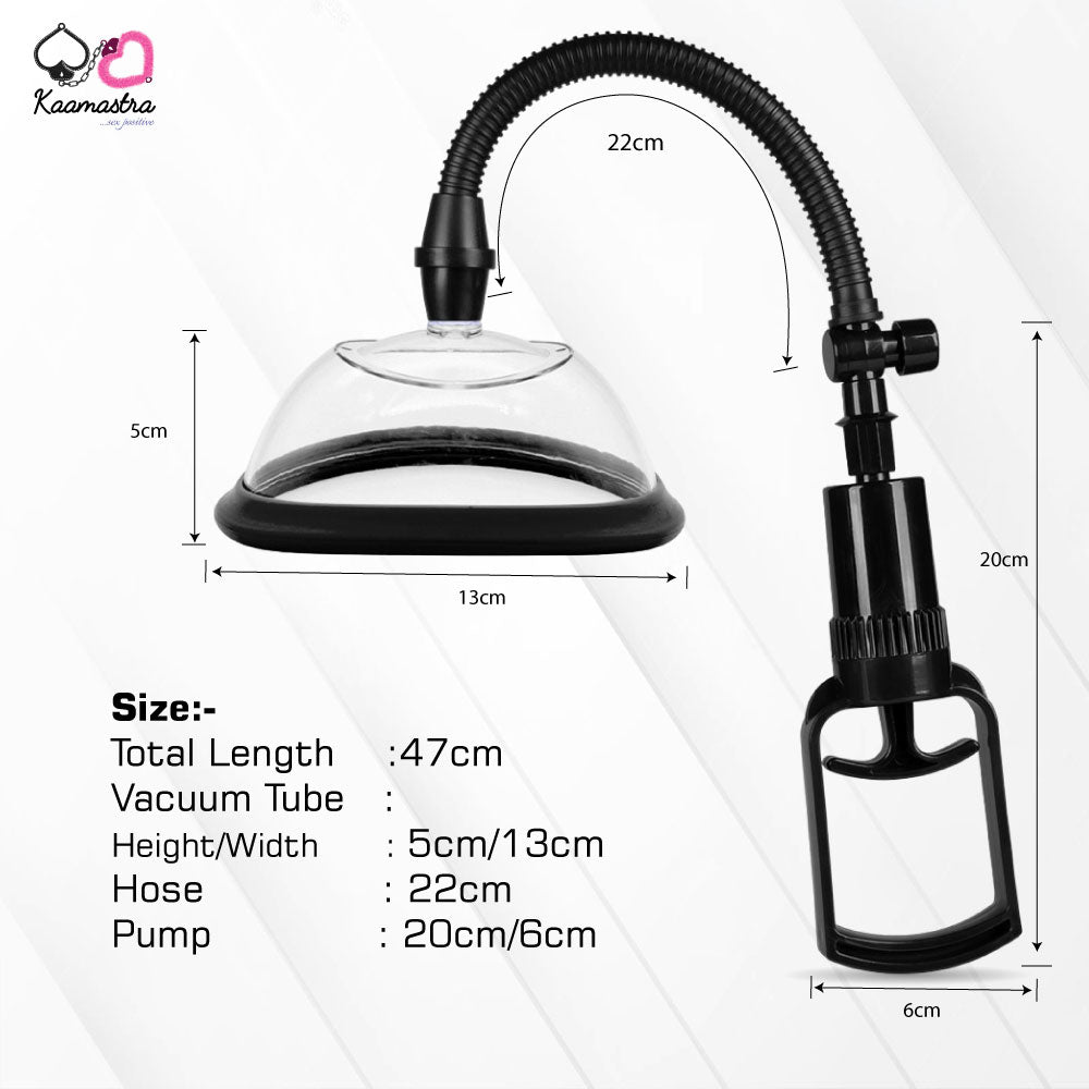47cm suction pump measurements - 5cm cup, 22cm hose, 20cm pump