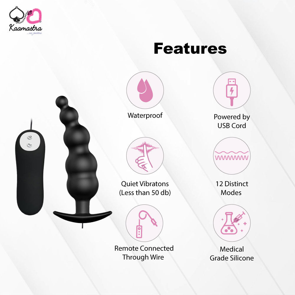 Prostate massager features - 12 modes, waterproof, medical silicone
