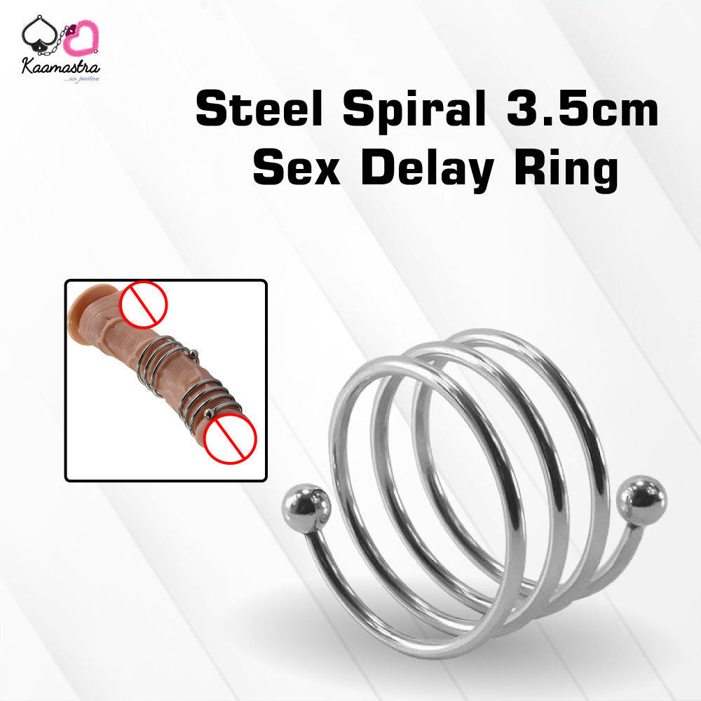 Kaamastra Steel Spiral Sex Delay Ring – 3.5cm Diameter for Enhanced Stamina