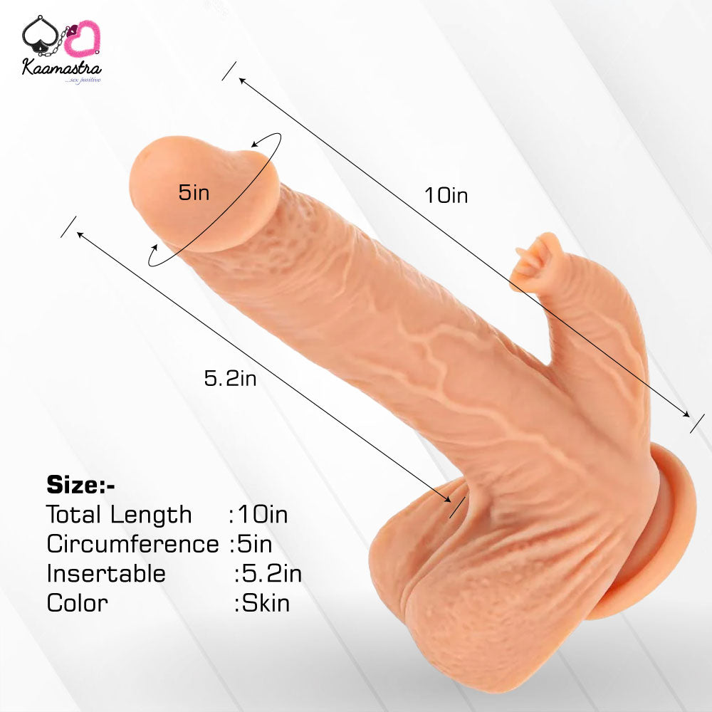 Dildo measurements - 10 inches length, 5 inches girth