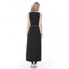 Sexy Slit Sashes Maxi Dress