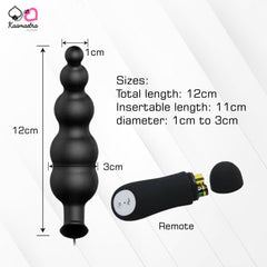 Size details of anal vibrator - 12cm length, 1cm-3cm graduated diameter
