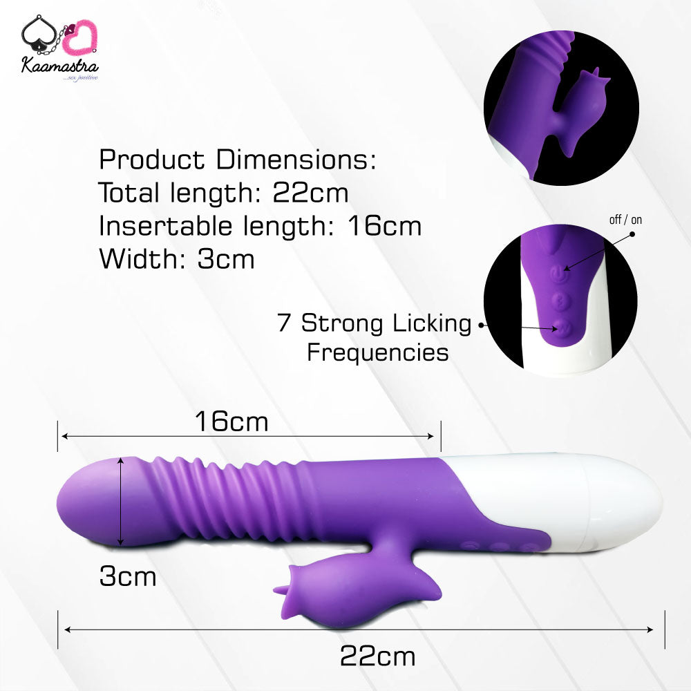 Dimensions: 22cm length, 16cm insertable, 3cm width - 7 licking frequencies