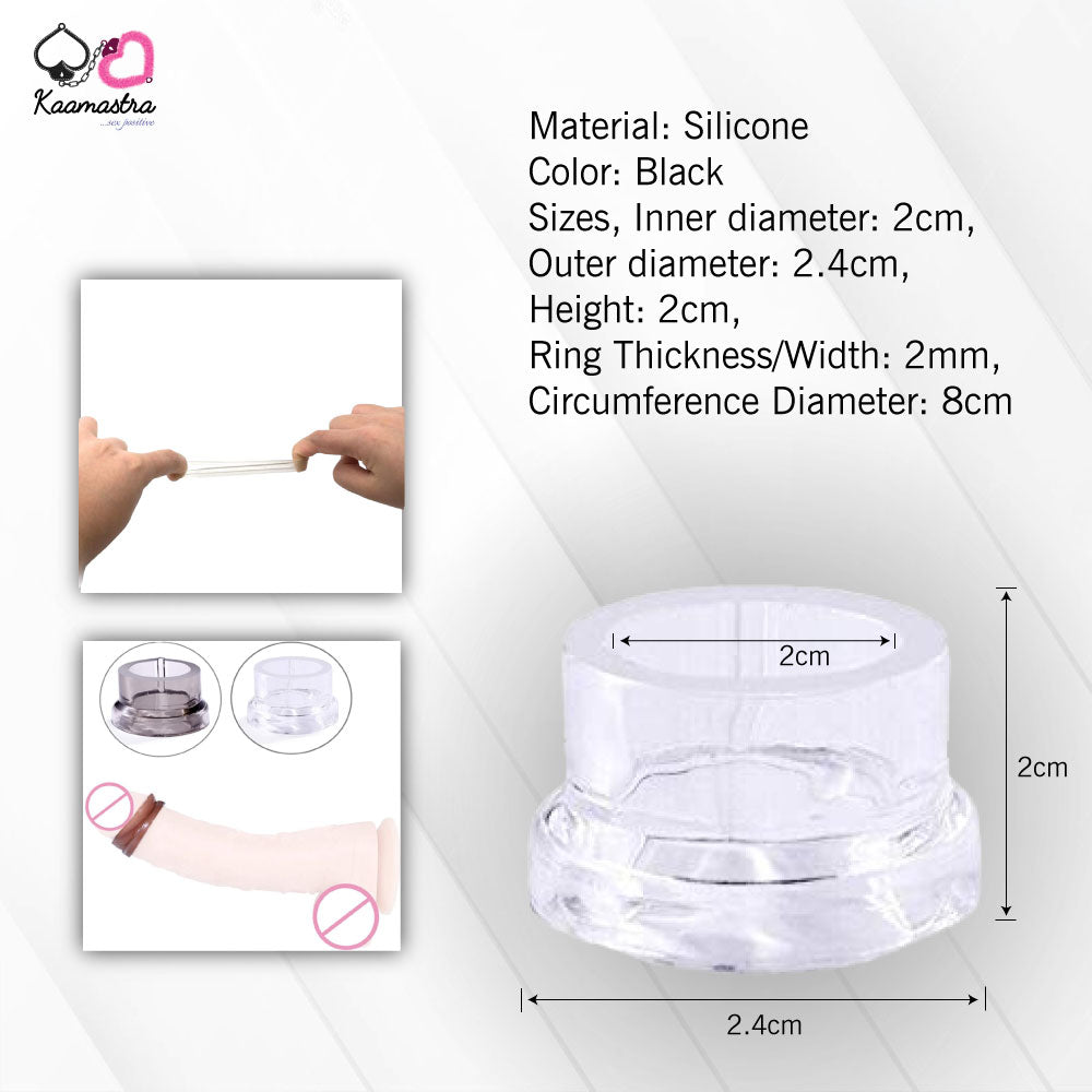 Dimensions: 2cm inner diameter transparent foreskin ring specifications